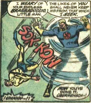 The Whizzer is ineffective 
				against Master Man