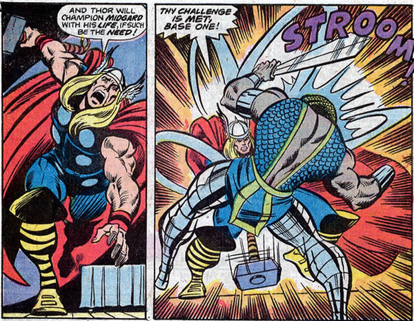 Thor counter attacks against Seth