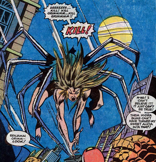 Alicia Masters mutated to a spider creature