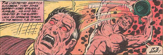 Ben Grimm manages to get the Serpent Crown off Hugh Jone's head