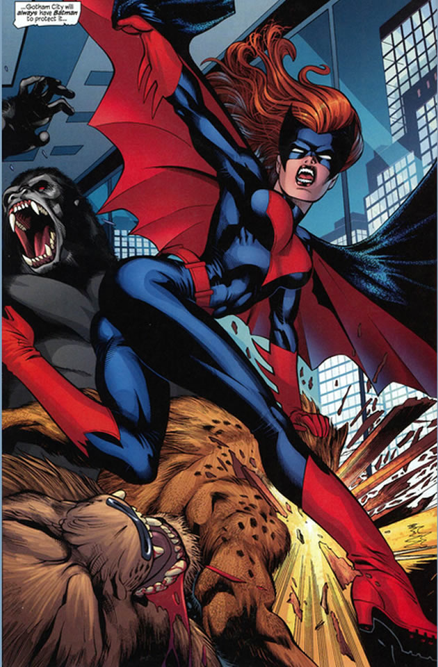 batwoman panel from 52 : batwoman in costume
