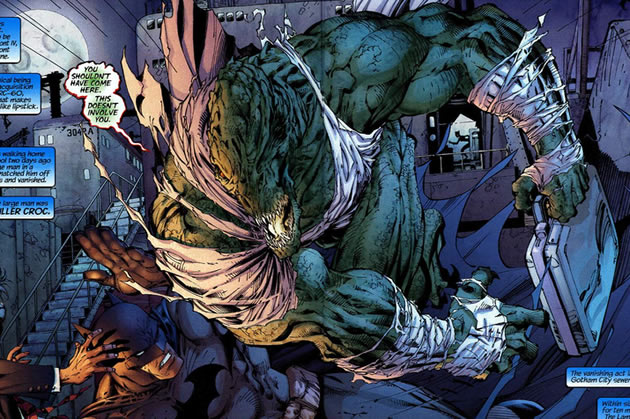 batman hush : killer croc fighting batman