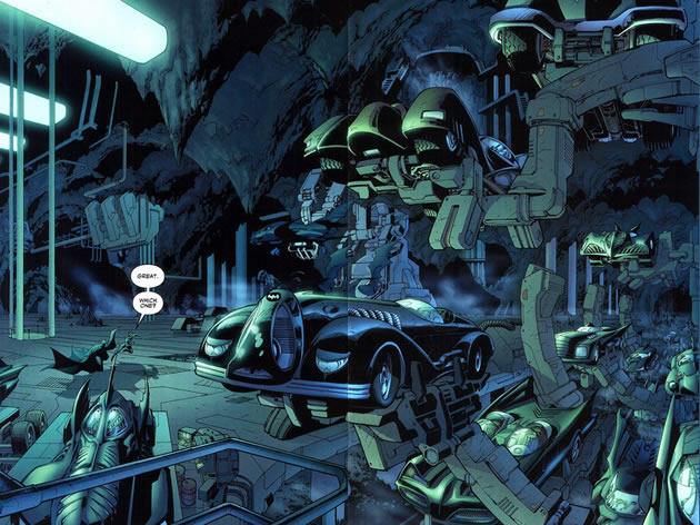 batmobiles in the batcave
