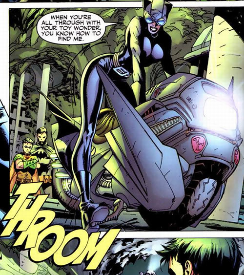 catwoman borrows a batbike