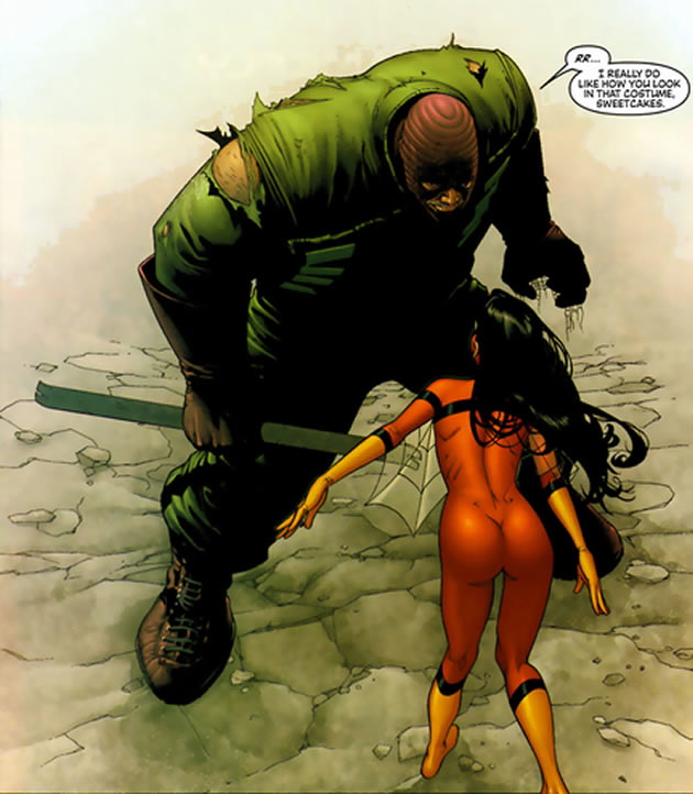 spider-woman confronts the wrecker