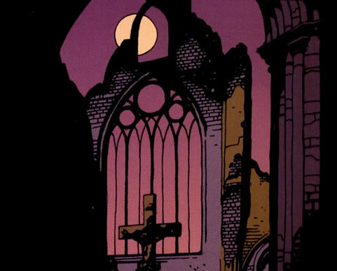 Hellboy Seed of Destruction : moonlit church ruins