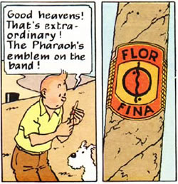 Tintin Cigars of the Pharaoh panel : cigar