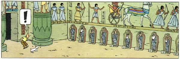 Tintin Cigars of the Pharaoh panel : mummy panel 1