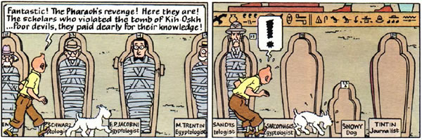 Tintin Cigars of the Pharaoh panel : mummy panel 2