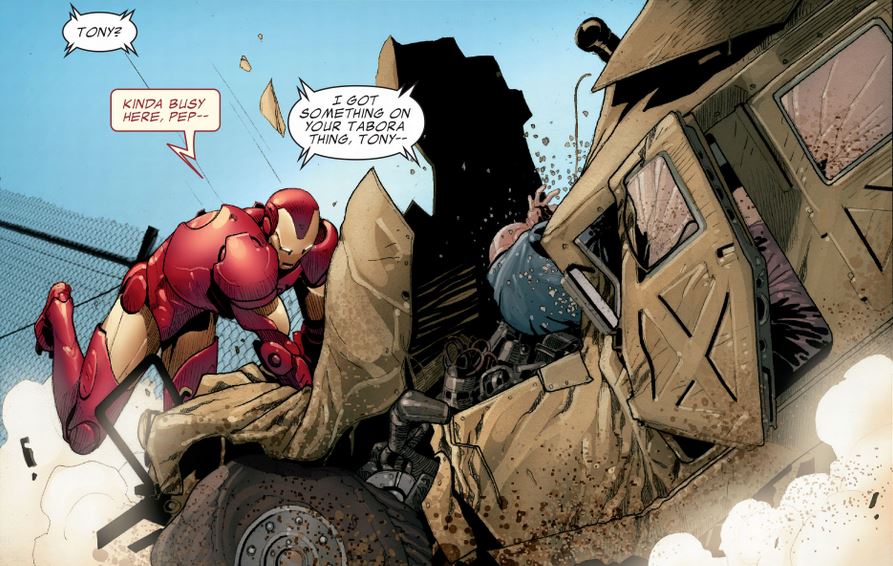 iron man destroys a humvee