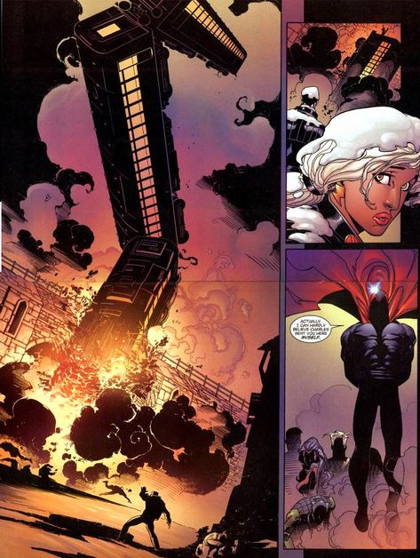 magneto drops a train on attackers