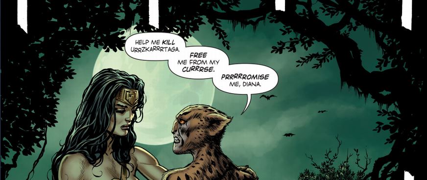 cheetah talking to wonder woman