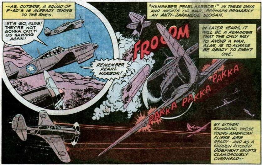 zeroes and p-40s in a dogfight