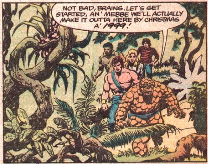 The Thing and others in a jungle trek