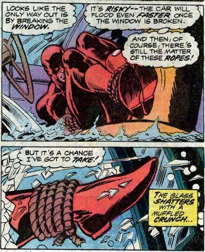 Daredevil trapped in a car under the river
