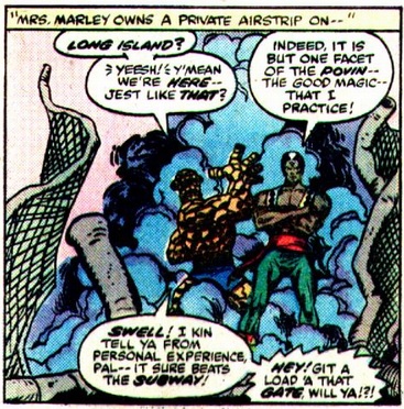 Brother Voodoo teleports himself and the Thing