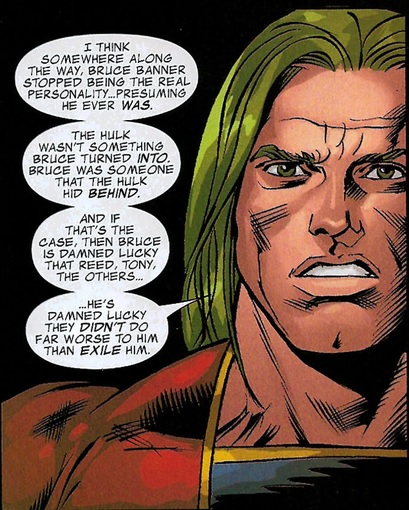 Doc Samson talks about Bruce Banner and the Hulk.