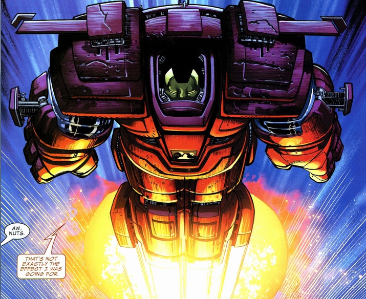Tony Stark in the Hulkbuster armor