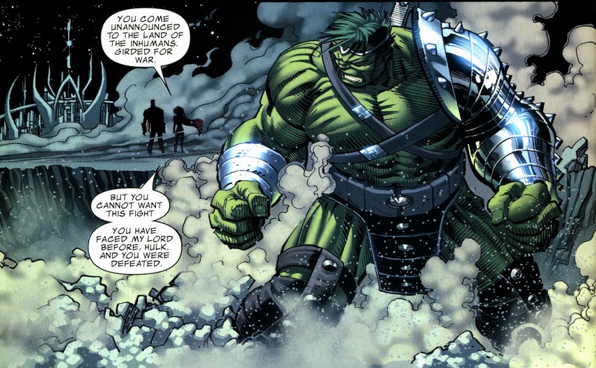 The Hulk faces Black Bolt and Medusa
