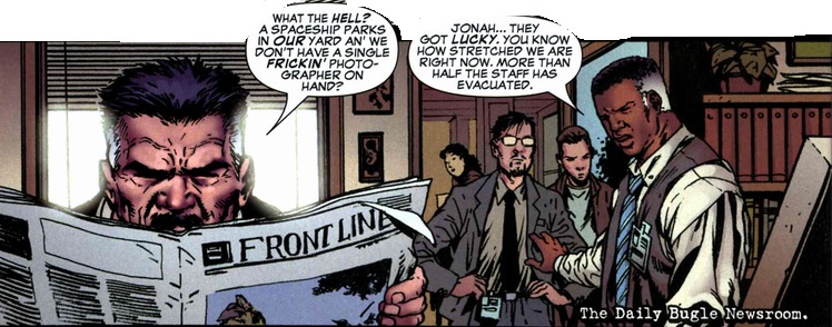 J. Jonah Jameson reading Frontline