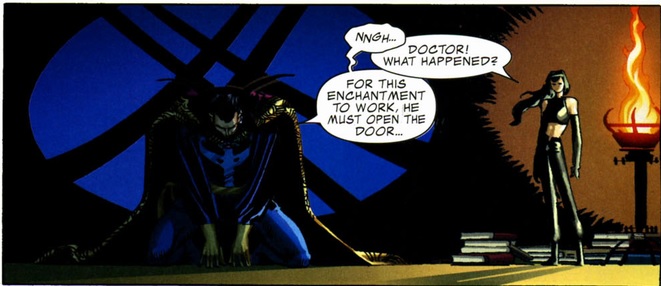Doctor Strange struggles in his sanctum