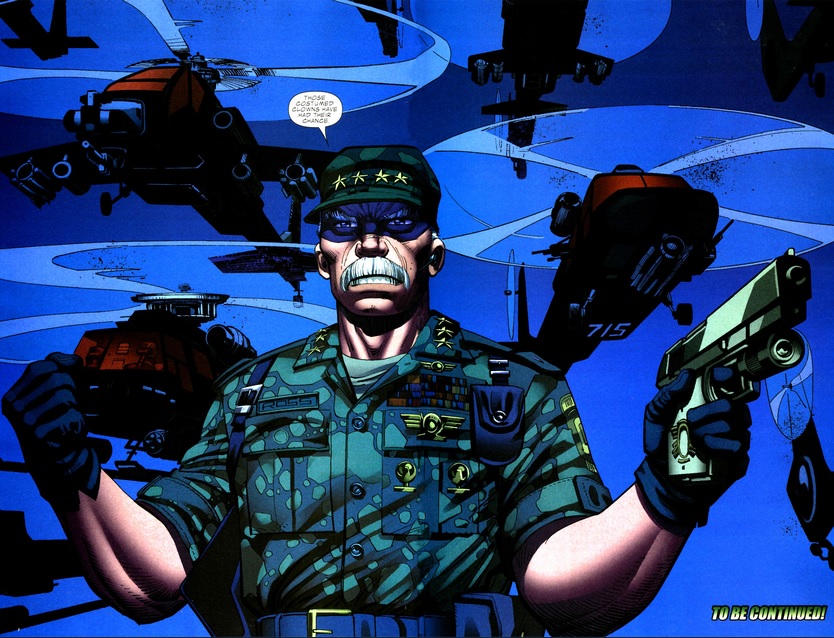 General Thunderbolt Ross surrounded by military gunships