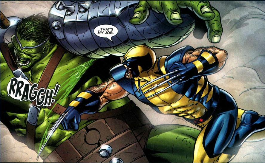 Wolverine attacks the Hulk