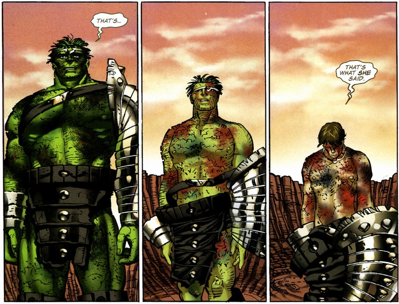 Hulk changes into Bruce Banner