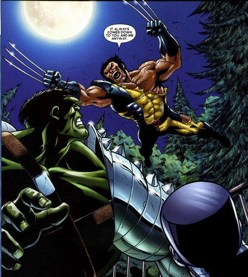 Wolverine attacks Hulk