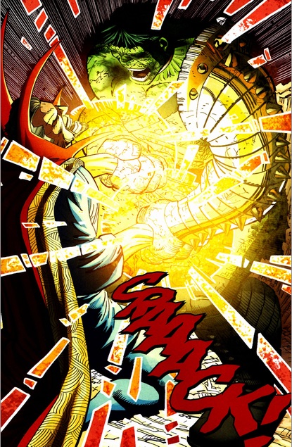 Hulk crushes Doctor Strange's hands
