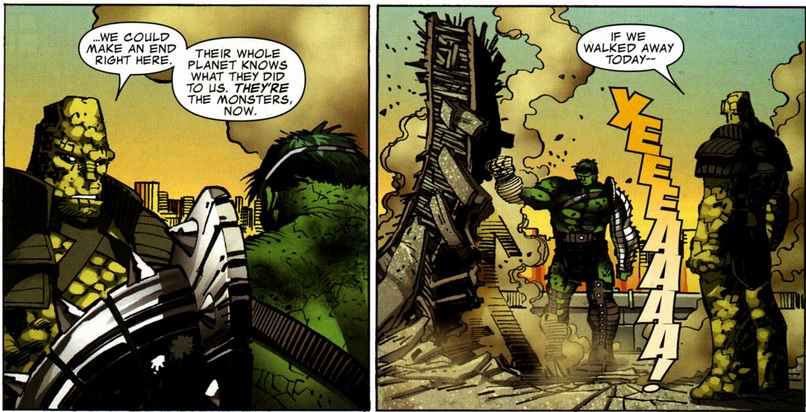 Korg talking to Hulk