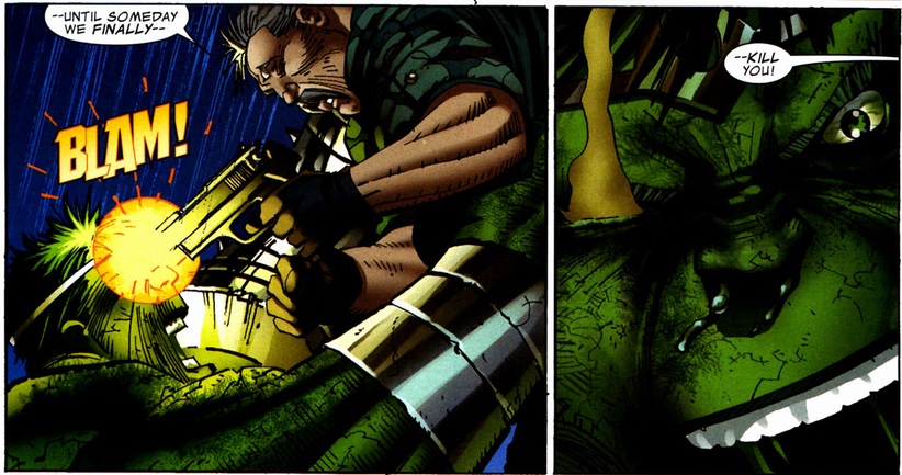 Hulk grapples with General Ross