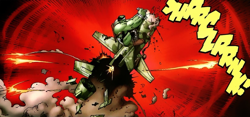 Hulk destroys a missile