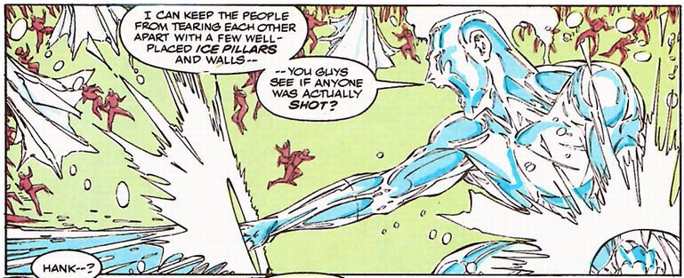 Iceman uses his powers for crowd control