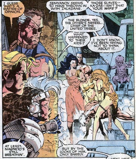 Nick Fury, Rogue and Ka-Zar infiltrate Zaladane's headquarters
