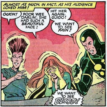 Legion, Siren, and Madrox enjoying a gladiatorial fight