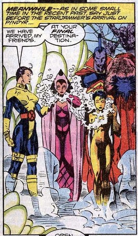 Skrulls capture a naked Jubilee